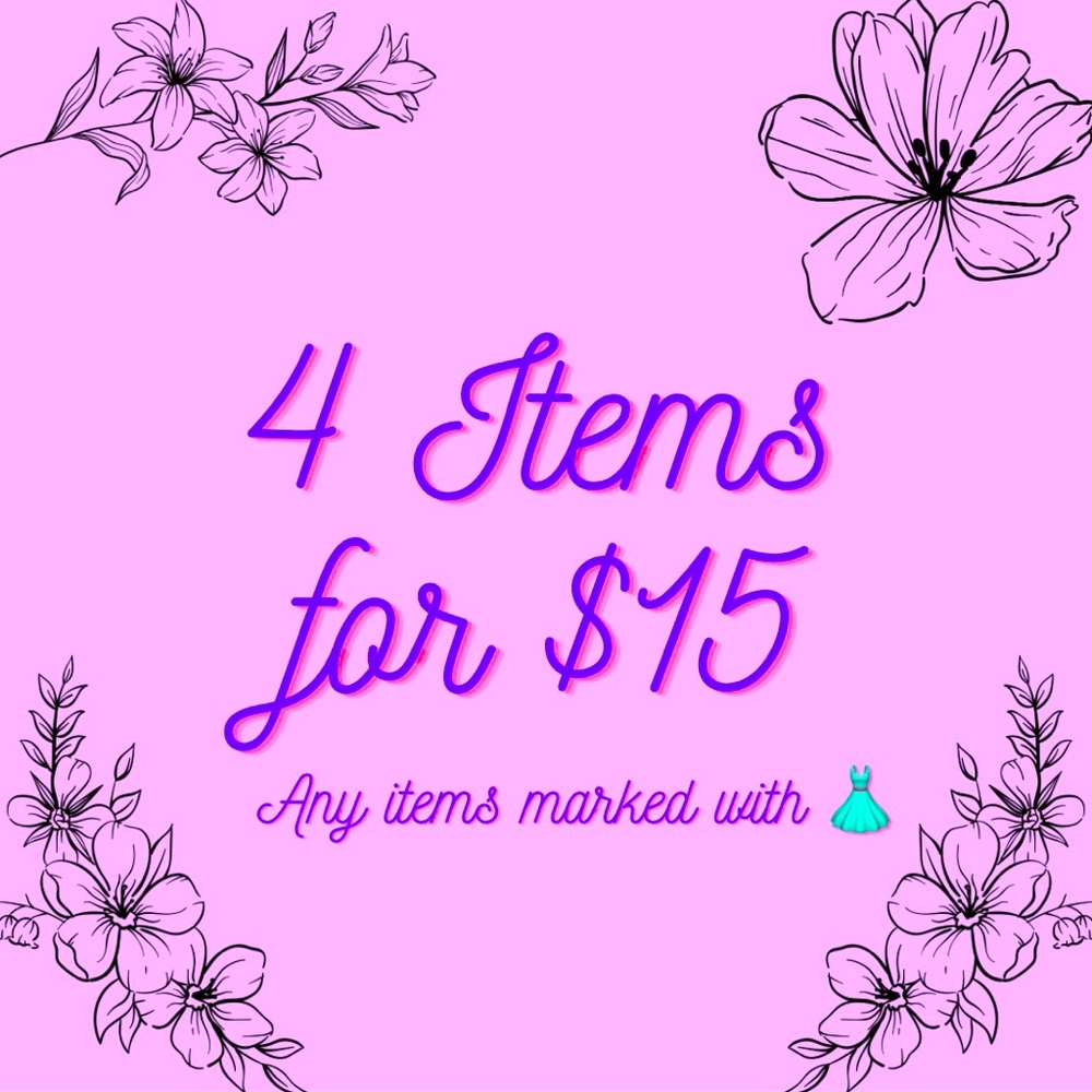 Any items marked with 👗 are 4/$15